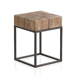 Dřevěný odkládací stolek s kovovými nohami Geese Robust, 33 x 33 cm