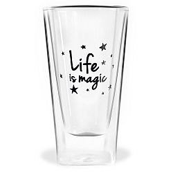 Dvojitá sklenice Vialli Design Life Is Magic, 300 ml