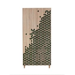 Dvoudveřová šatní skříň Stil Geometry Green, 90 x 192 cm