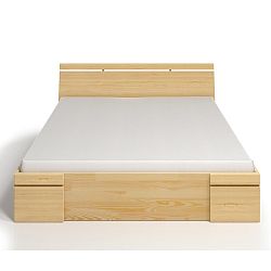 Dvoulůžková postel z borovicového dřeva se zásuvkou SKANDICA Sparta Maxi, 160 x 200 cm