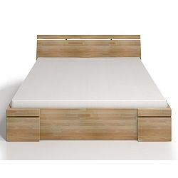 Dvoulůžková postel z bukového dřeva se zásuvkou SKANDICA Sparta Maxi, 180 x 200 cm