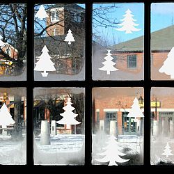 Elektorstatická vánoční samolepka Ambiance Bright White Christmas Trees