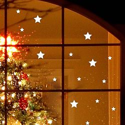 Elektorstatická vánoční samolepka Fanastick Bright White Stars