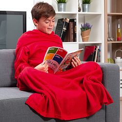 Extra měkká červená dětská deka s rukávy InnovaGoods