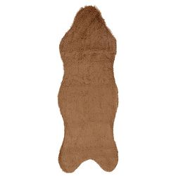Hnědý běhoun z umělé kožešiny Pelus Brown, 75 x 200 cm