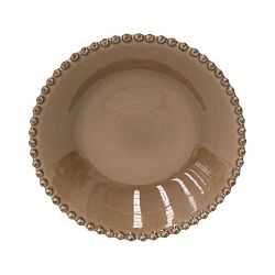 Hnědý kameninový talíř na polévku Costa Nova Pearl, ⌀ 24 cm