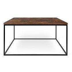 Hnědý konferenční stolek s černými nohami TemaHome Gleam, 75 cm
