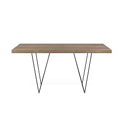 Hnědý stůl s černými nohami TemaHome Multi, 180 x 77 cm