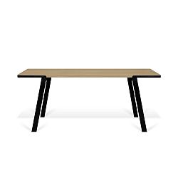 Jídelní stůl s deskou z dubu a černýma nohama TemaHome Drift