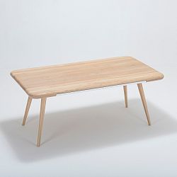 Jídelní stůl s konstrukcí z masivního dubového dřeva se zásuvkou Gazzda Ena, 180 x 100 cm