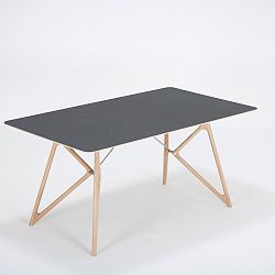 Jídelní stůl z masivního dubového dřeva s černou deskou Gazzda Tink, 160 x 90 cm
