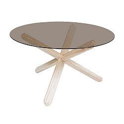 Jídelní stůl ze dřeva mindi a skla Santiago Pons Crystal