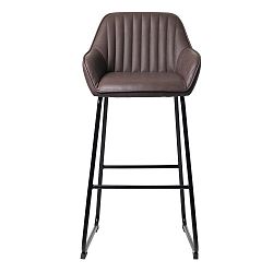 Kávově hnědá čalouněná barová židle Unique Furniture Brooks