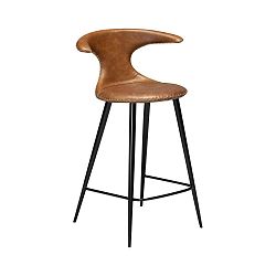 Koňakově hnědá kožená barová židle DAN–FORM Denmark Flair Leather