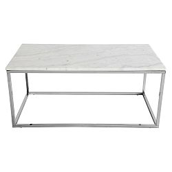 Konferenční stolek s bílou mramorovou deskou a podnožím ve stříbrné barvě RGE Accent