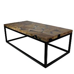 Konferenční stolek s deskou  z teakového dřeva HSM collection Resin
