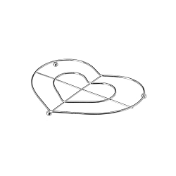 Kovový podnos pod hrnec Unimasa Heart, 20,3 x 16 cm