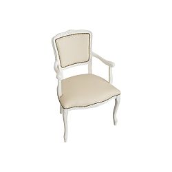 Krémově bílá polstrovaná židle s područkami Natalia