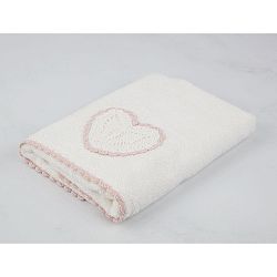 Krémově bílý bavlněný ručník k umyvadlu Madame Coco Heart, 50 x 76 cm