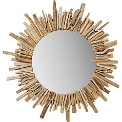 Kulaté nástěnné zrcadlo Kare Design Legno, Ø 82 cm