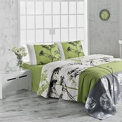 Lehký bavlněný přehoz přes postel na dvoulůžko Belezza Green, 200 x 230 cm