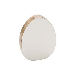 Malá bílá dřevěná dekorace s motivem vajíčka Ego Dekor, 7,5 x 9,5 cm