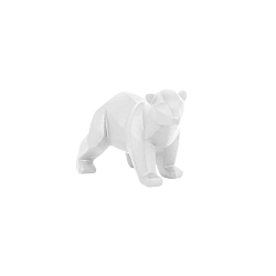 Matně bílá soška PT LIVING Origami Bear, výška 11 cm