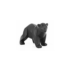 Matně černá soška PT LIVING Origami Bear, výška 11 cm