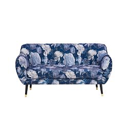 Modrá dvojmístná pohovka Mazzini Sofas Benito Floral