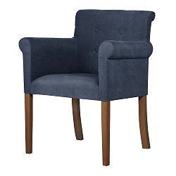 Modrá židle s tmavě hnědými nohami Ted Lapidus Maison Flacon