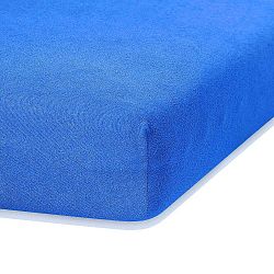 Modré elastické prostěradlo s vysokým podílem bavlny AmeliaHome Ruby, 200 x 160-180 cm