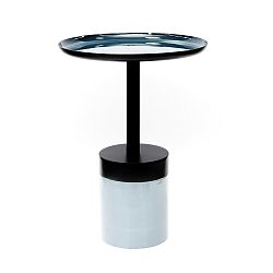 Modro-černý odkládací stolek 360 Living Valbona, ⌀ 41 cm