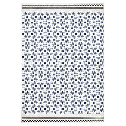 Modrobílý koberec Zala Living Cubic, 70 x 140 cm