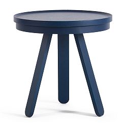 Modrý odkládací stolek z jasanového dřeva s podnosem Woodendot Batea S