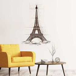 Nástěnná samolepka Ambiance Wall Decal Eiffel Tower Drawing, 85 x 60 cm