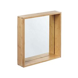 Nástěnné zrcadlo s rámem z bambusového dřeva Furniteam Design, 40 x 90 cm