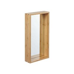Nástěnné zrcadlo s rámem z bambusového dřeva Furniteam Design, 50 x 26 cm