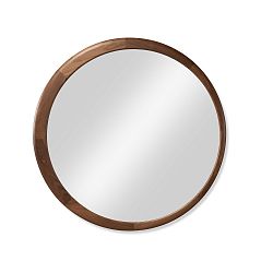 Nástěnné zrcadlo s rámem z ořechového dřeva Wewood - Portuguese Joinery Luna, Ø 120 cm