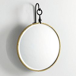 Nástěnné zrcadlo se zlatým rámem Thai Natura, ∅ 45 cm