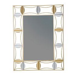 Nástěnné zrcadlo v železném rámu Mauro Ferretti Glam Leaf, 86 x 112 cm