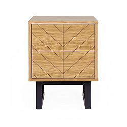 Noční stolek z březového dřeva Woodman Mora Herringbone Print