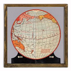 Obraz v dřevěném rámu Globe, 50 x 50 cm