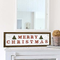 Obraz v rámu z borovicového dřeva Very Merry Christmas, 25 x 50 cm