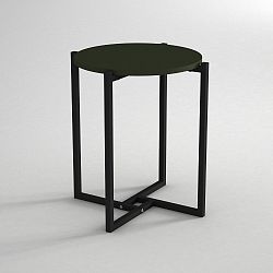 Odkládací stolek s deskou v tmavě zelené barvě Noce, ⌀ 49 cm