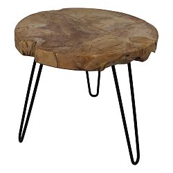 Odkládací stolek s deskou  z teakového dřeva HSM collection Helen, ⌀ 55 cm