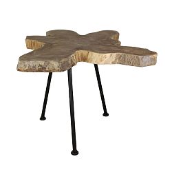 Odkládací stolek s deskou  z teakového dřeva HSM collection Tribe, ⌀ 40 cm
