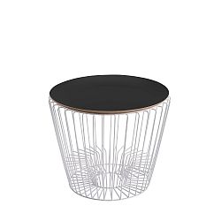 Odkládací stolek z lakovaného kovu s černou deskou HARTÔ Ernest, Ø 50 cm