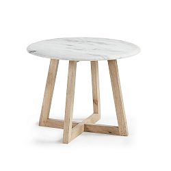 Odkládací stolek z mangového dřeva a mramoru La Forma Hella