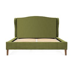 Olivově zelená postel z bukového dřeva Vivonita Windsor, 140 x 200 cm