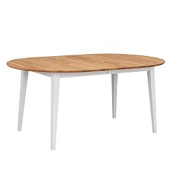 Oválný dubový rozkládací jídelní stůl s bílými nohami Folke Mimi, délka až 210 cm